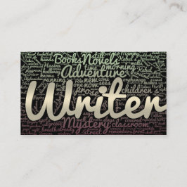 Moderne Autoren von Schwarz-Weiß-Word-Cloud Visitenkarte