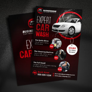 Moderne Autowaschanlage Auto-Detailing Autowachs Flyer