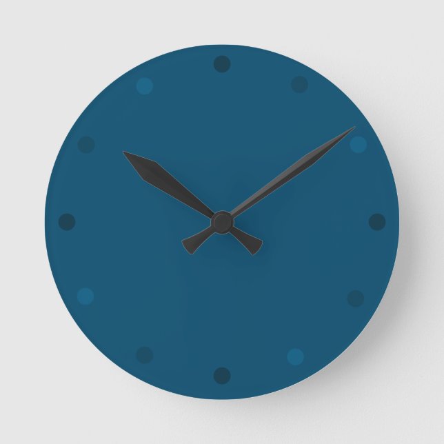 Moderne Azure Blue Wall Clock Runde Wanduhr (Vorderseite)