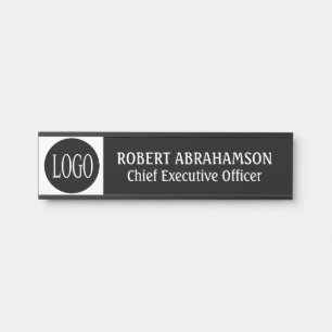 Moderne B&W-Schwarze-Schrift-Logo-Bürotür-Schilder Türschild