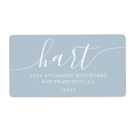 Moderne Baby Blue Script Rücksendeadresse