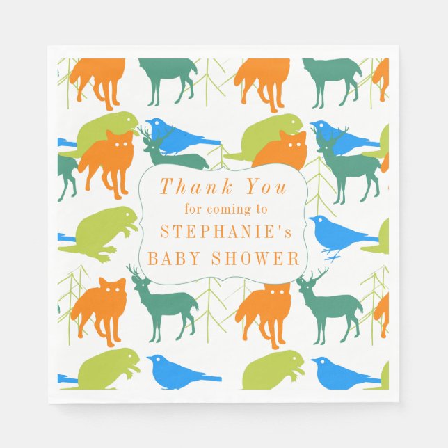 Moderne Baby Boy Woodland Creatures Dusche Serviette (Vorderseite)