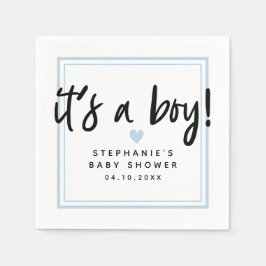 Moderne Baby Dusche Blau Es ist ein Junge Serviette
