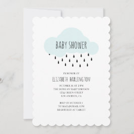 Moderne Baby Dusche Einladung. Blaue Wolke Einladung