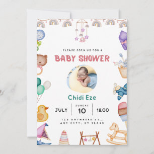 Moderne Baby-Dusche Feiertagskarte