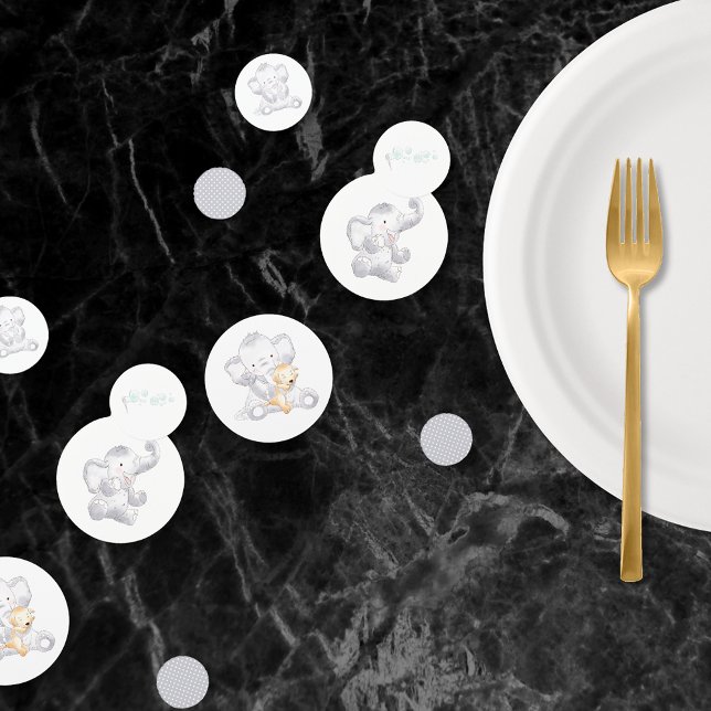 Moderne Baby Elephant Unisex Baby Dusche Konfetti (Von Creator hochgeladen)