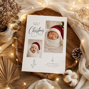 Moderne Baby Erstes Weihnachten Asymmetrisches Fot