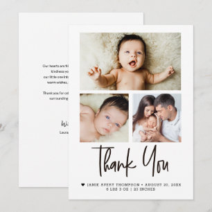 Moderne Baby-Foto-Collage Dankeskarten für Neugebo Dankeskarte