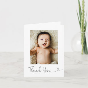 Moderne Baby-Foto-Dankeschön-Herz-Baby-Party Dankeskarte