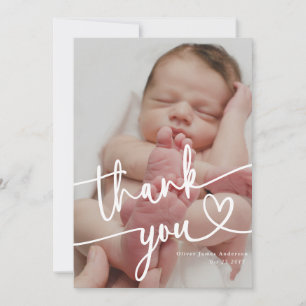 Moderne Baby-Foto-Dankeschön-Herz Dankeskarte