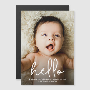 Moderne Baby-Foto-Geburtsanzeige individuell anpas Magnetkarte