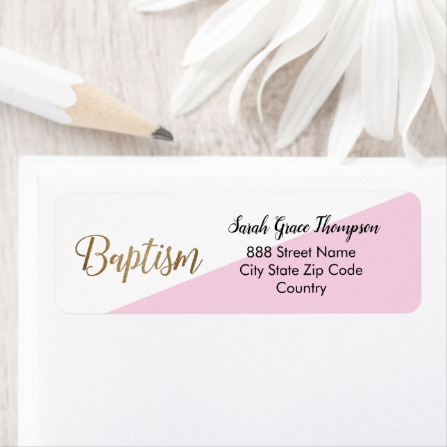 Moderne Baby Girl pink Gold Taufe (Insitu)