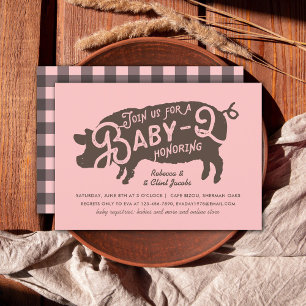 Moderne Baby Q GRILLEN Baby Showdusche Vintage Typ Einladung