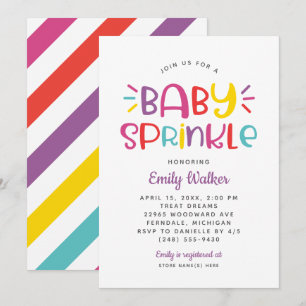 Moderne Baby Sprinkle Feier für ein Mädchen mit li Einladung