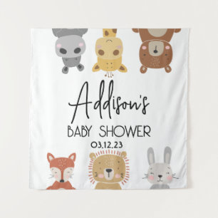 Moderne Baby-Tier-Baby-Shower-Poster Wandteppich