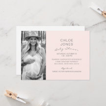 Moderne Babydusche B/W Foto Champagner Pink