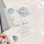 Moderne Babydusche im Außenbereich<br><div class="desc">Baby Dusche Außenraumplaneten Einladung. Diese niedliche und nerdige Babydusche lädt die Mama-to-be zu einer Weltraum-Themenparty ein. Fügen Sie die Daten der Karte hinzu,  indem Sie auf den Knopf "Personalisieren" klicken.</div>