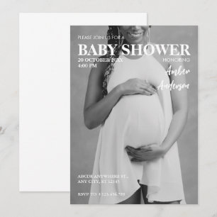 Moderne Babydusche im Stil eines Fotos Einladung