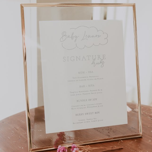 Moderne Babydusche | Signature Drink Poster (Von Creator hochgeladen)