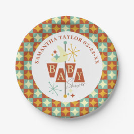 Moderne Babydusche-Teller Mitte des Jahrhunderts - Pappteller