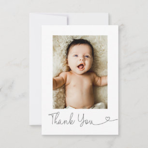 Moderne Babyparty-Baby-Foto-Dankeschön-Herz Dankeskarte