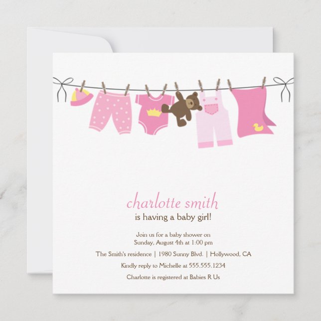 Moderne Babyparty-Einladung Einladung (Vorderseite)