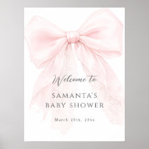 Moderne Babyparty für Mädchen mit rosa Schleife