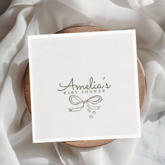 Moderne Babyparty im Cafe-Stil mit neutralem Bogen Serviette