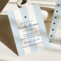 Moderne Babyparty mit Herz und blauen Streifen zum