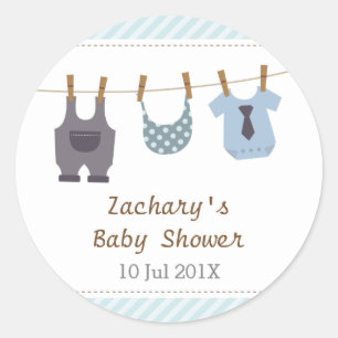 Moderne Babysachen Baby Boy Shower-Party Runder Aufkleber