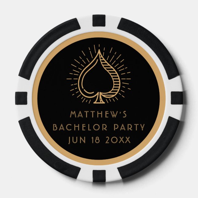 Moderne Bachelor Party Weekend Ace Poker Card Pokerchips (Vorderseite)