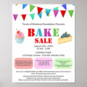 Moderne Back- oder Kuchensale-Fundraising-Veransta Poster