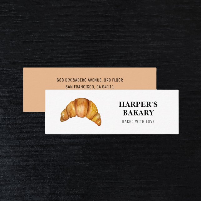 Moderne Bäckerei Croissants Berufliches Logo Mini Visitenkarte (Von Creator hochgeladen)