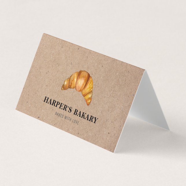 Moderne Bäckerei Croissants Berufliches Logo  Visitenkarten (Vorderseite)