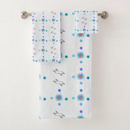 Moderne Badehandtuchgarnitur mit Vogelmuster Badhandtuch Set