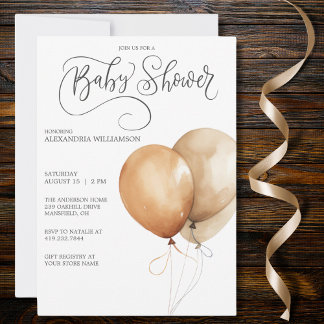 Moderne Balloon Baby Dusche Einladung