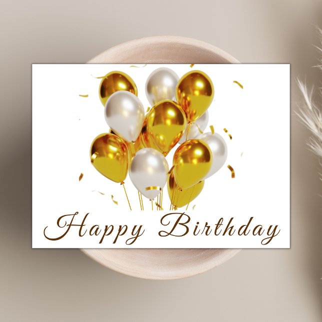 Moderne Balloons Elegantes Script Happy Birthday Karte (Von Creator hochgeladen)