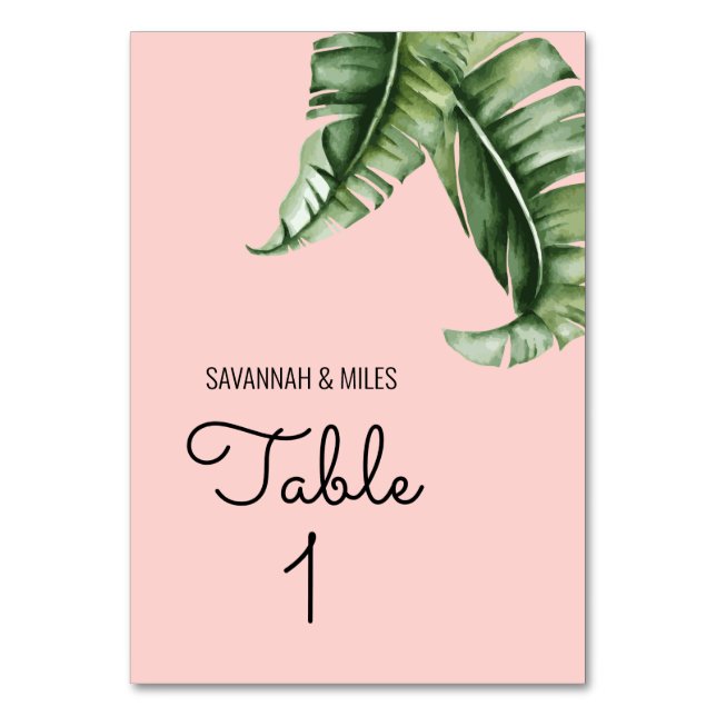 Moderne Bananenleaf-Tischnummer des Mitteljahrhund Tischnummer (Vorderseite)