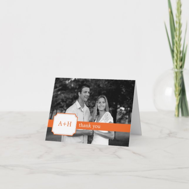 Moderne Band Dankeschön-Karten (Orange) Dankeskarte (Vorderseite)