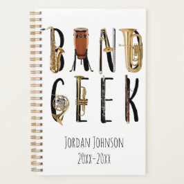 Moderne Band Geek Musikinstrument Ihr Name Planer