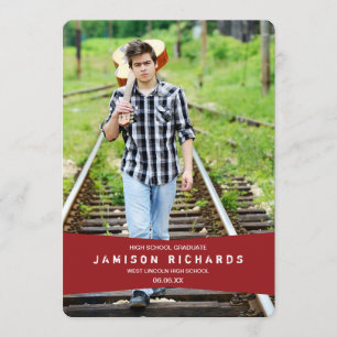 Moderne Banner Grad Party Einladung / Rot