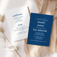 Moderne Bar Mizwa Navy Blau Ein Stück Fest