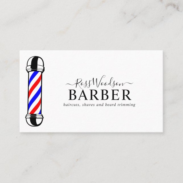 Moderne Barberholzkarte Visitenkarte (Vorderseite)