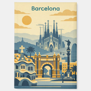 Moderne Barcelona Sagrada Familia Illustration Magnet