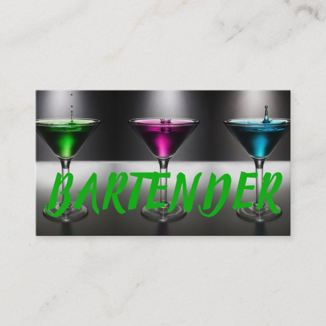 Moderne Barkeeper Business Card Visitenkarte (Vorderseite)
