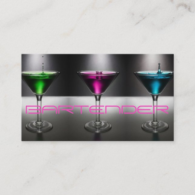 Moderne Barkeeper Business Card Visitenkarte (Vorderseite)