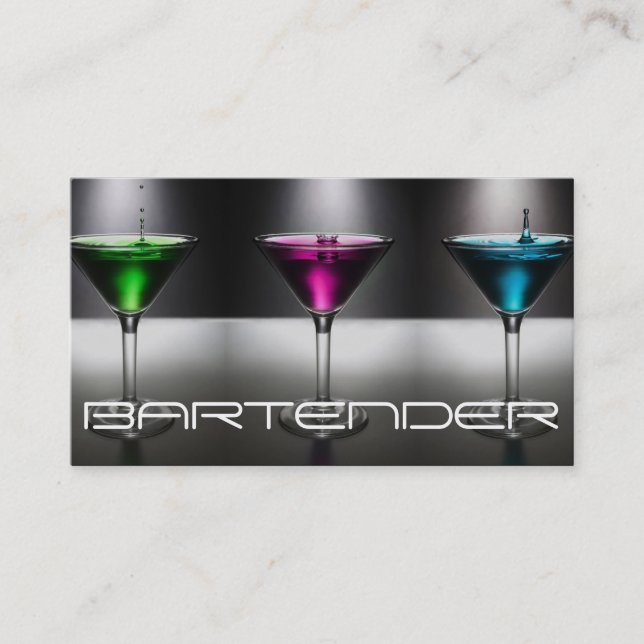 Moderne Barkeeper Business Card Visitenkarte (Vorderseite)