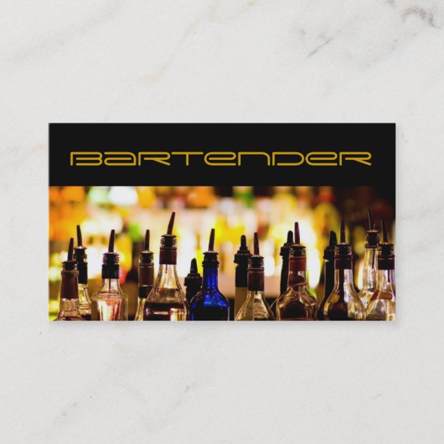 Moderne Barkeeper Business Card Visitenkarte (Vorderseite)