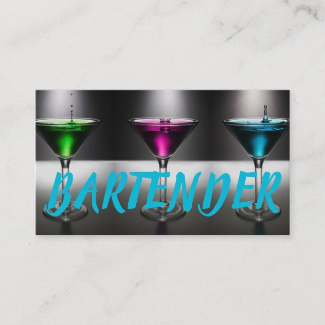 Moderne Barkeeper Business Card Visitenkarte (Vorderseite)