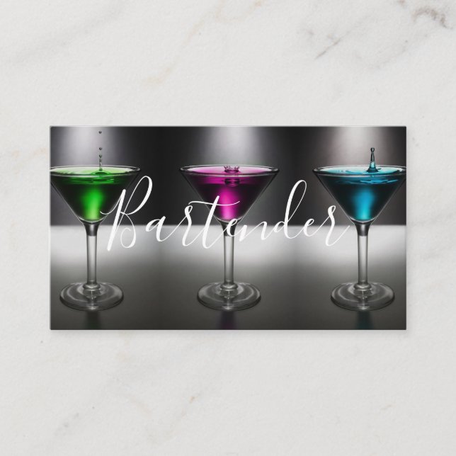Moderne Barkeeper Business Card Visitenkarte (Vorderseite)